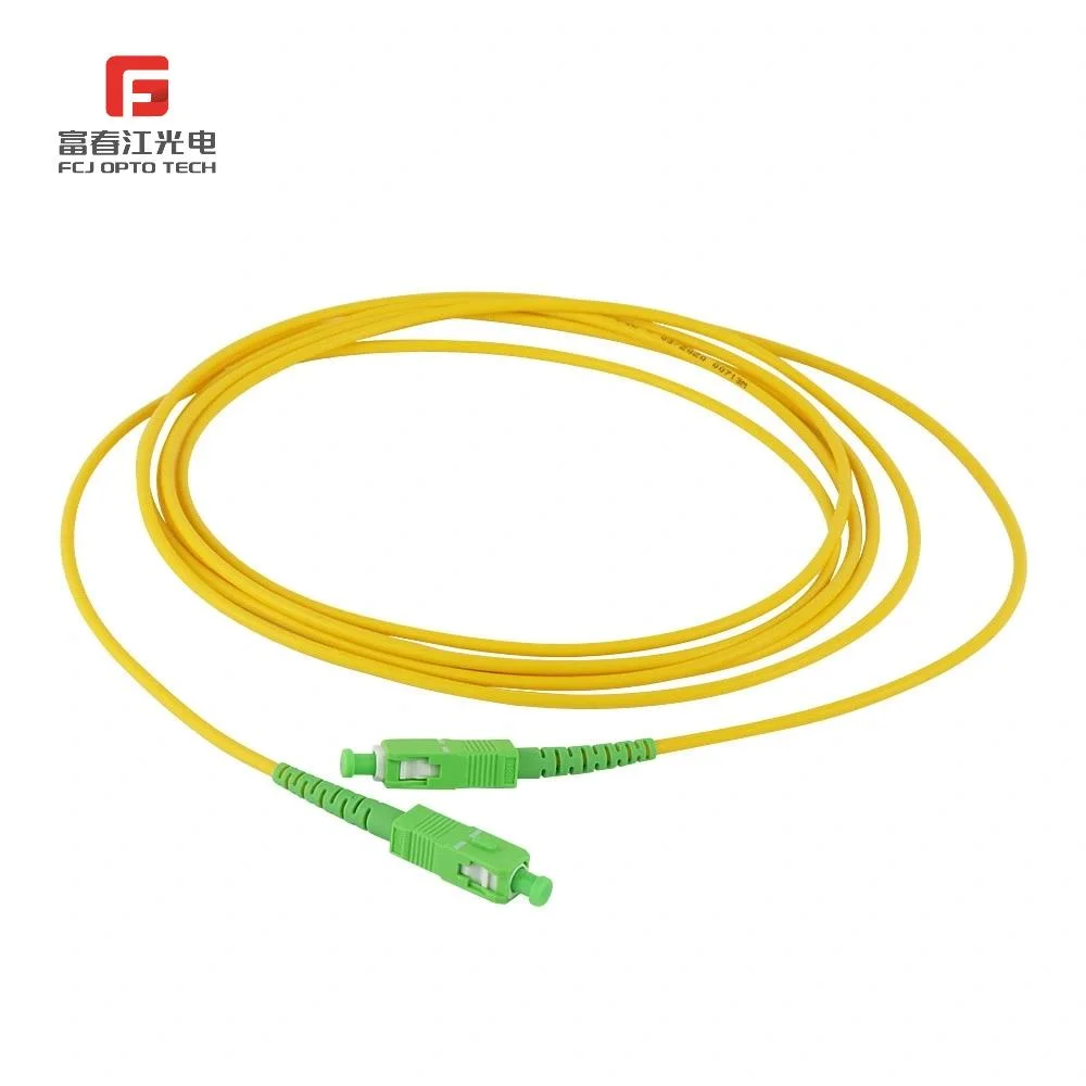 Optic Fiber Patch Cord Jumper Single Mode Sinplex 5m, G652D Cable Il<0.3dB Sc/Upc 3mm Diameter PVC Cable Fiber Optic Connect Jumper