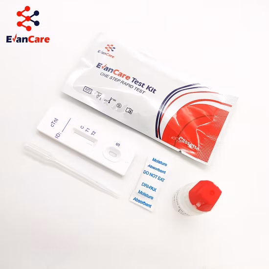 의료용 전혈을 위한 Ctni 1단계 신속 테스트, 혈청/혈장을 통한 심장 마커용 트로포닌 I 테스트 스트립